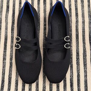 Rothy’s Black Women's Shoes with Blue Accents
